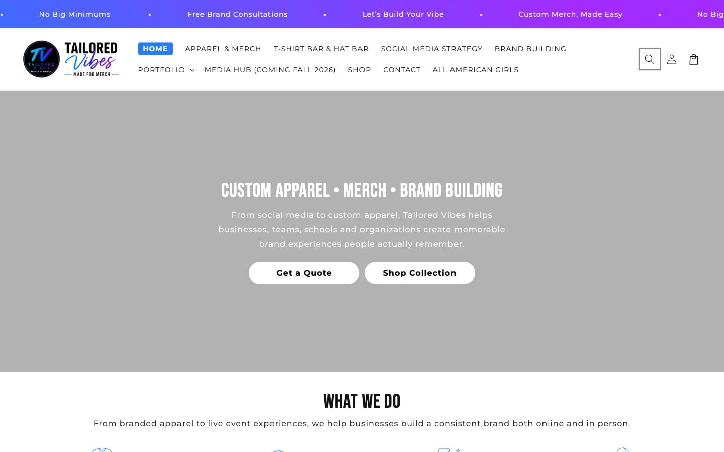 Tailored Vibes website